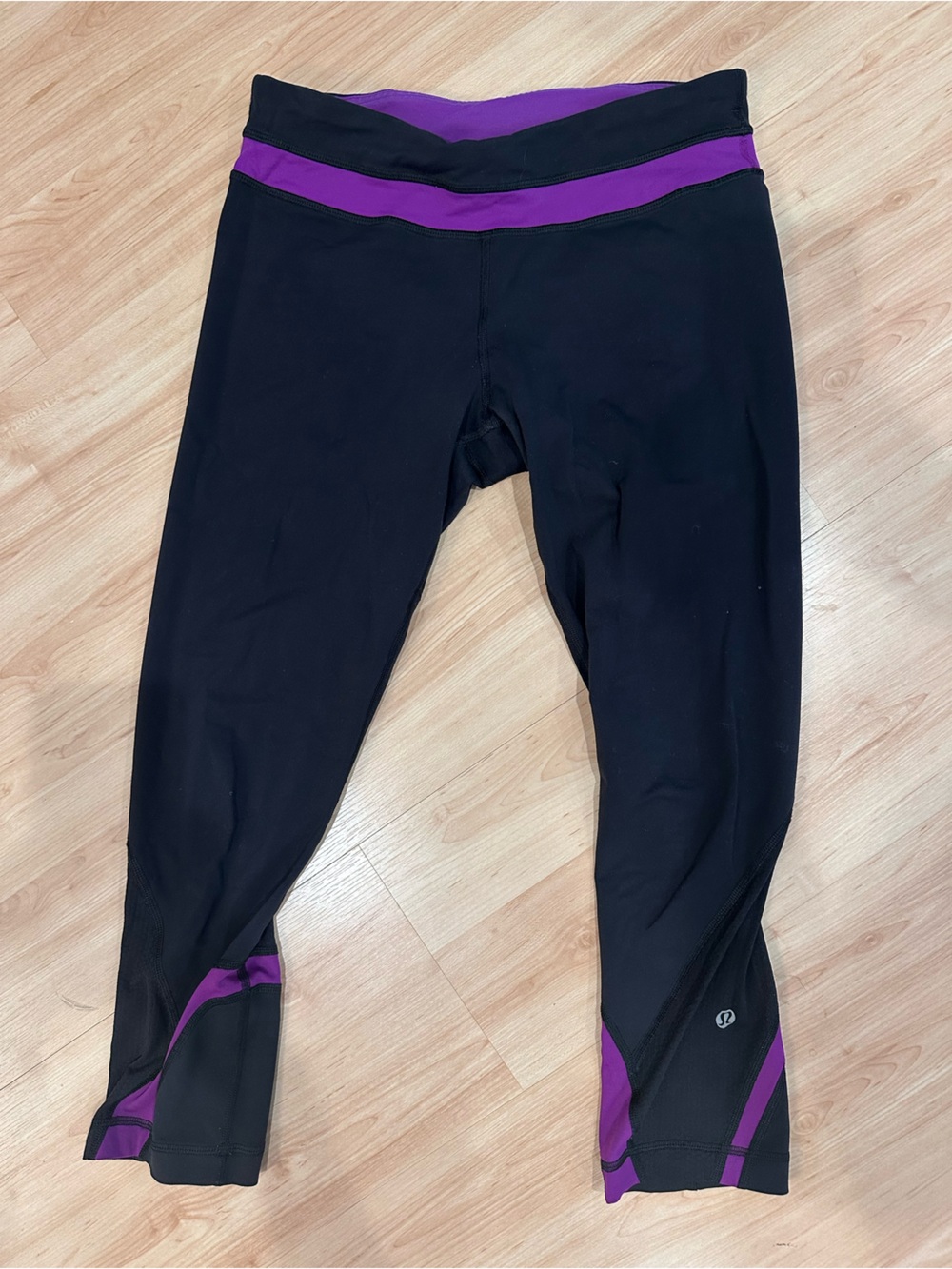 lululemon athletica Black Leggings with Purple Accents